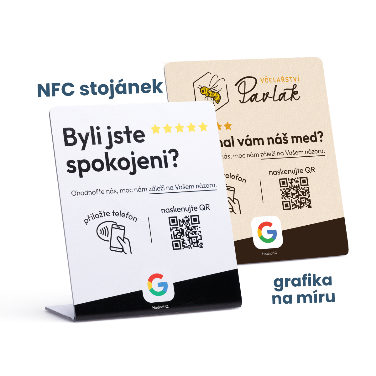 NFC a QR stojánek HodnotíQ pro sběr Google recenzí