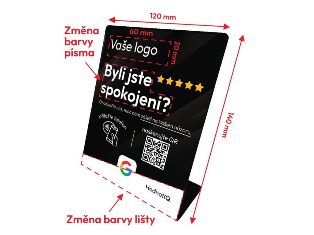 Rozměry NFC stojánku